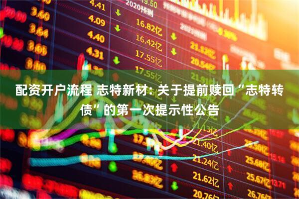 配资开户流程 志特新材: 关于提前赎回“志特转债”的第一次提示性公告