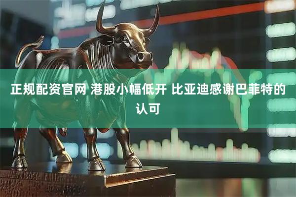 正规配资官网 港股小幅低开 比亚迪感谢巴菲特的认可